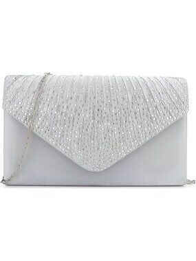 Clutch Purse Evening Bag for Women Prom Sparkling Handbag With Detachable Chain
